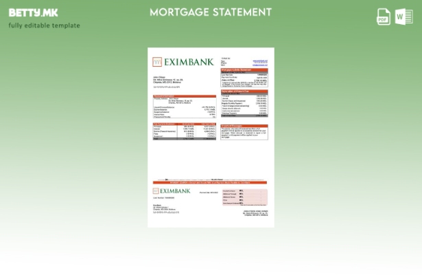 Модерен стил Молдавија EximBank изјава за хипотека Шаблон за Word и PDF
